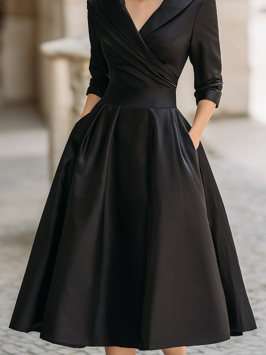 Rosalie | Elegante vestido midi de manga larga