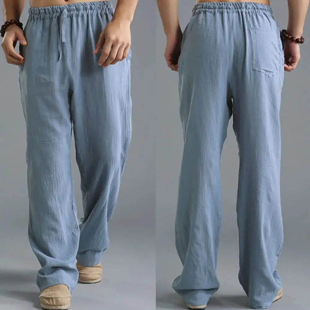 Ceuta | Pantalones de Lino Holgados con Cintura Ajustable