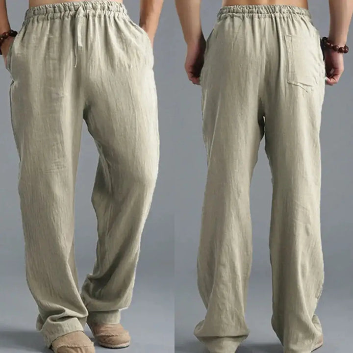 Ceuta | Pantalones de Lino Holgados con Cintura Ajustable