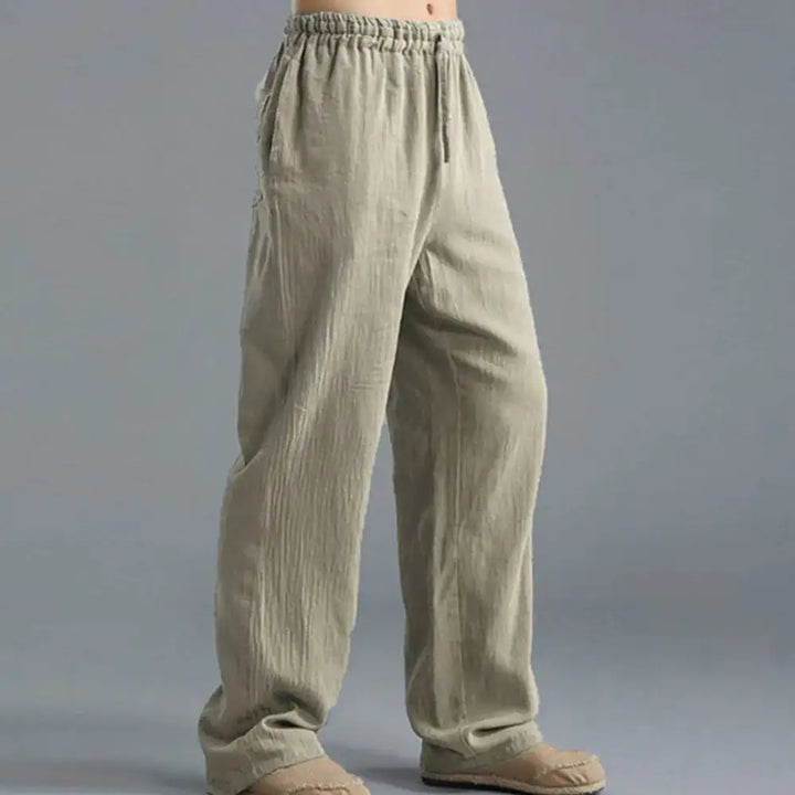 Ceuta | Pantalones de Lino Holgados con Cintura Ajustable
